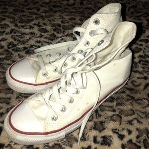 White hightop converse